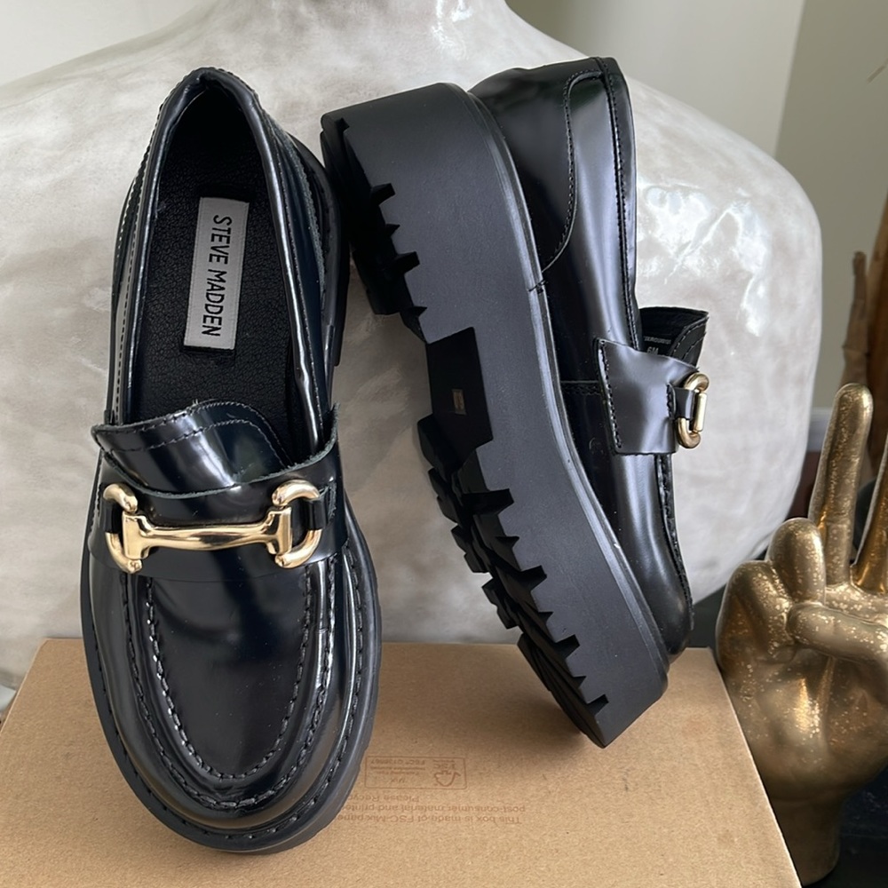 Lando Black Leather Steve Madden